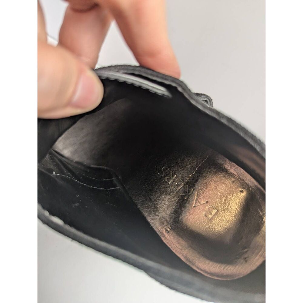 Y2K Bakers GENAA black leather lace up oxford platform booties womens 7 - Picture 7 of 8